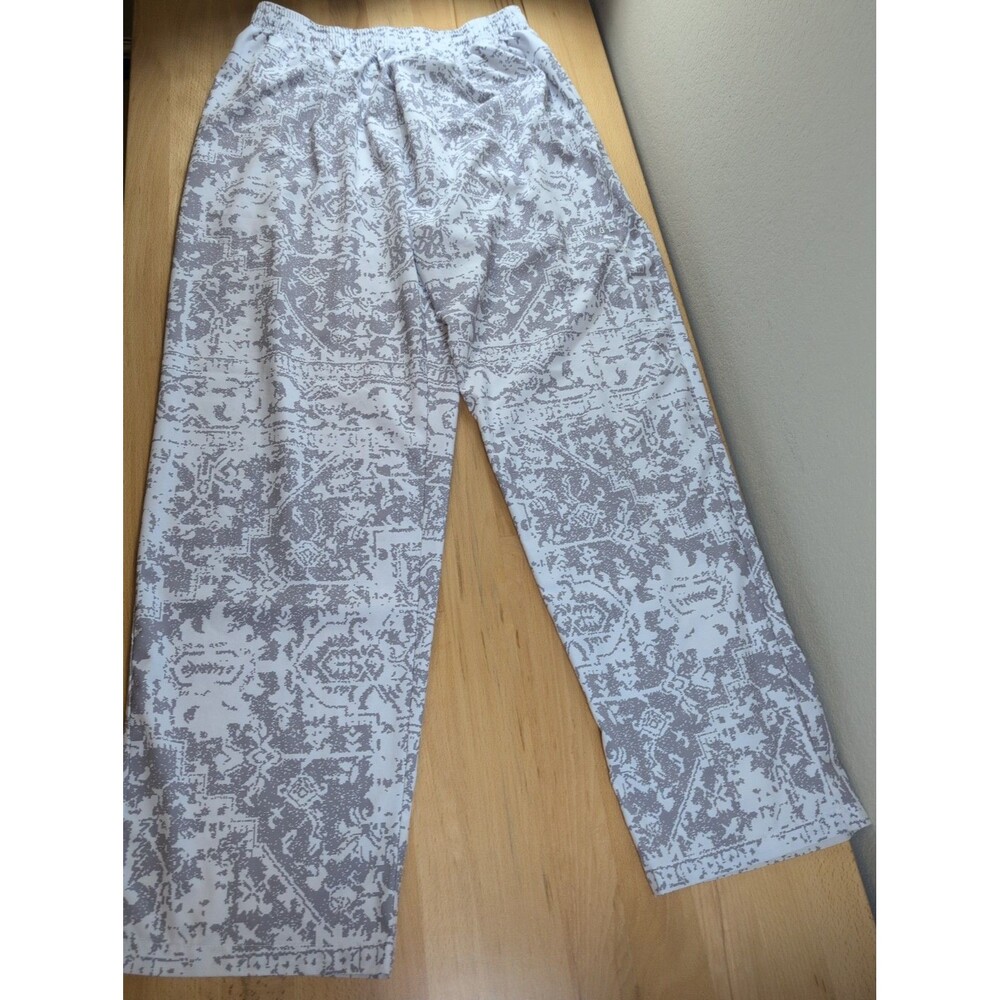 Youngla Ugly A** 217 Loose Pants Men's XL White Gray Tribal Print Athletic